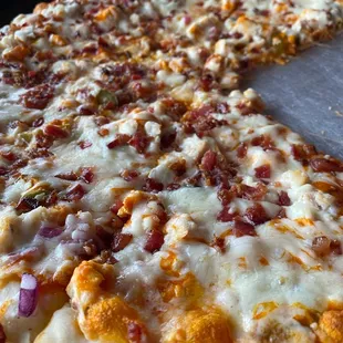 Thin crust, Buffalo Chicken Ranch