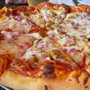 Large thick crust, Crazy Italian!