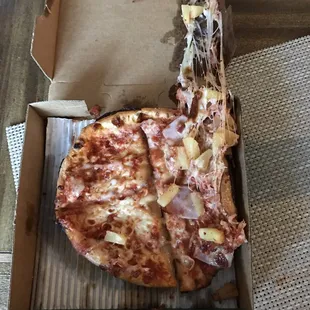 One of two dropped pizzas.