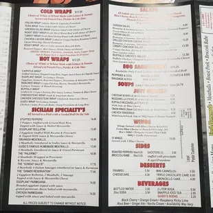 menu