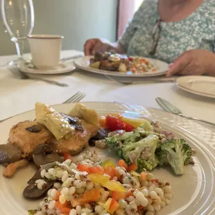 Couscous, chicken and broccoli salad