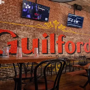 the interior of the pub