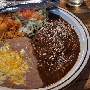 Chicken mole platter