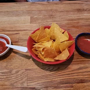 Chips and salsa. They give you hot and mild.