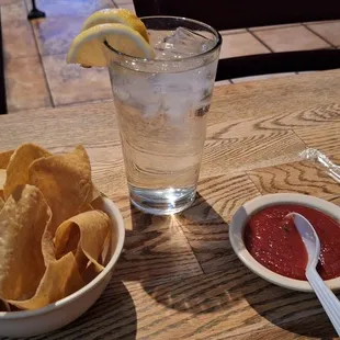 Warm chips and cold water