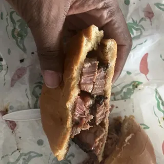 Sliced Brisket Sandwich