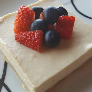 Our Guiltless cheesecake!! This amazing piece of heaven is not only gluten free, dairy free but it's also vegan.