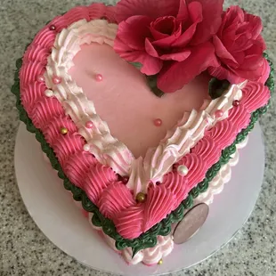 a heart shaped cake