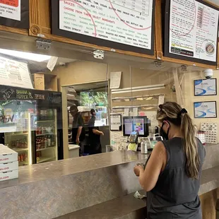 a woman ordering food