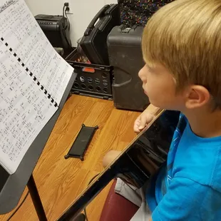 One of my little 6 year old reading from professional charts!!