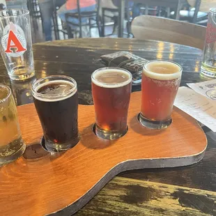 A flight of beers