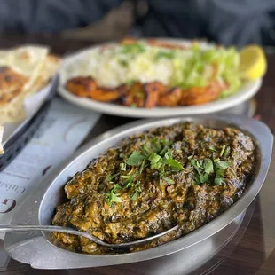 Beef Palak with Naan Special