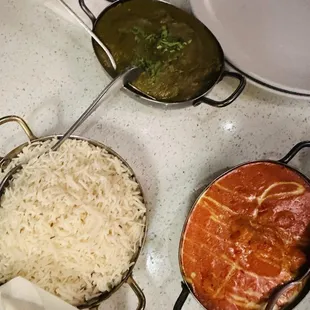 BUTTER CHICKEN  PALAK PANEER