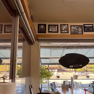 a view of a dining room