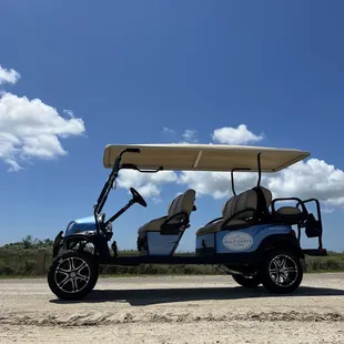 Golf cart with Bluetooth speakers
