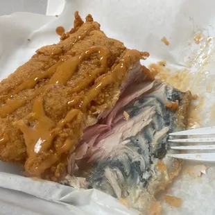 Fried mahi-mahi and remoulade sauce