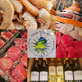 We're a one stop shop with more than the finest seafood around.  Did you know we have fresh steaks, wine, produce and more?