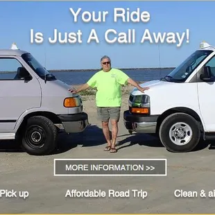 a man standing next to a van