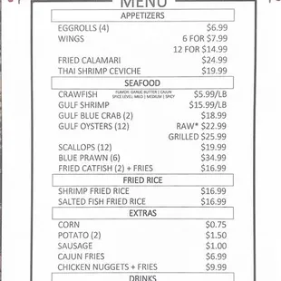 Updated menu 5/8/22