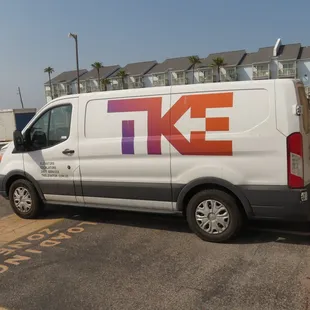 Elevator repair truck. Elevators were being repaired on the day that we checked out.