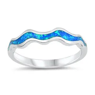 Lab Created Opal Wavy Ring