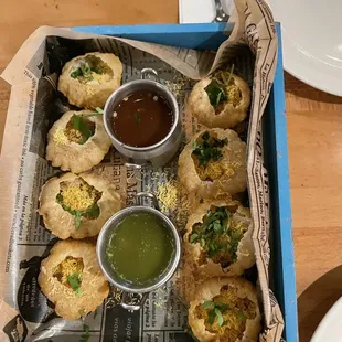 a tray of food