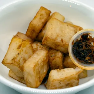 Golden Radish Cake 蘿蔔糕: $8; $8.71 with tax.