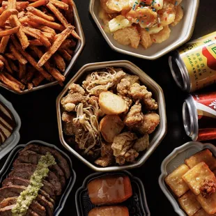 a variety of food items