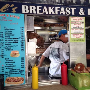 a man preparing food