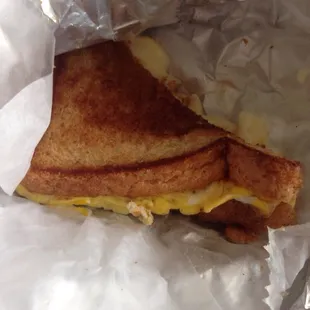 half of Scramble egg with cheese sandwich! (the other half I ate before take a picture :P)