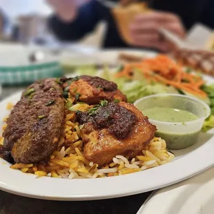 Mix plate with biryani rice - special request: less rice and more salad. Morning boba took a portion of my sugar/carb consumption allowance.