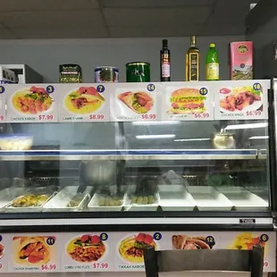 a display of food items