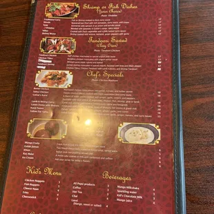 the menu