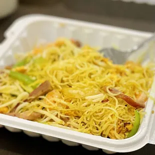 Takeout Singapore noodles