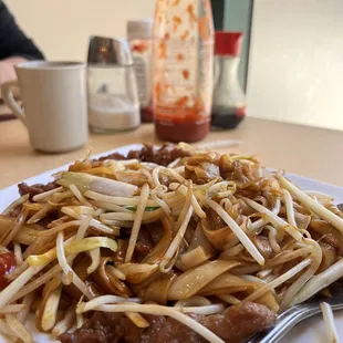 Closer look of the beef chow fun. Won&apos;t go wrong with this place