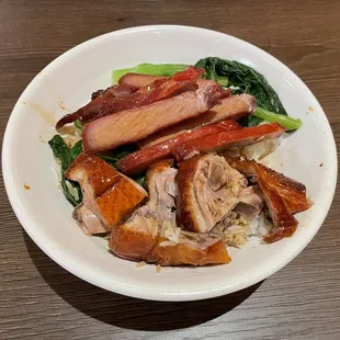 Duck and BBQ rice plate