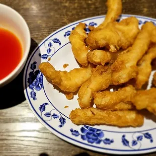 Fried squid with sweet sauce