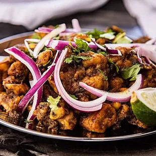a plate of food on a table