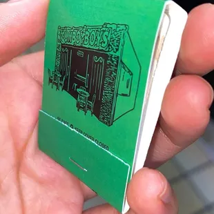 Cute complimentary matches.