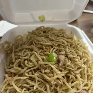 Chow Main , and egg flower soup..