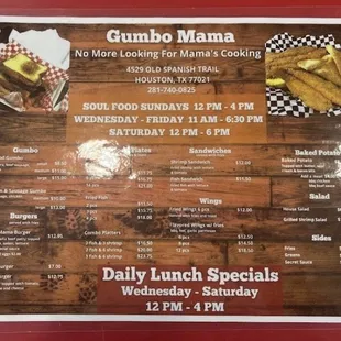 menu