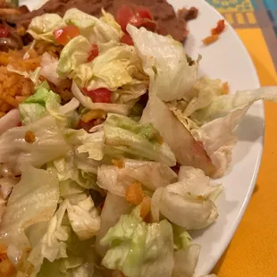 Rotten lettuce in the salad