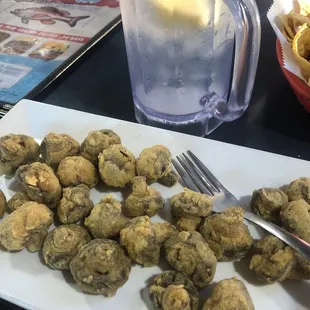 Fried mushrooms!  The best. I've ever eaten!