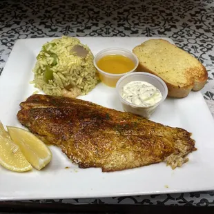 Broiled snapper filet