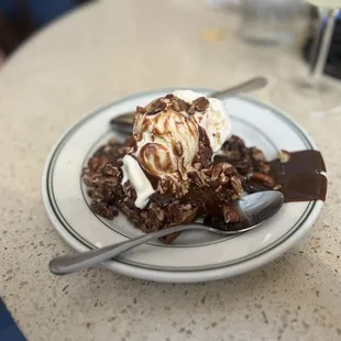 Chocolate Brownie Pie with Ice Cream