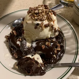 Chocolate Brownie Pie with Ice Cream