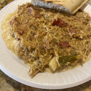 Drunken Chicken over grits