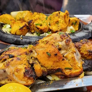 Tandoori chicken (bone in and boneless, cubed)