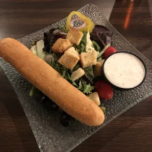 Salad as side to Alfredo chicken