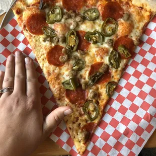 Giant pepperoni slice! Yummmm